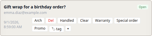 Thread with Arch, Handled, Clear, Del